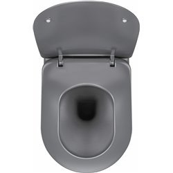 Deante Peonia Bad Toilettenschüssel Wc-Schüssel, Mit Deckel, Spülrandlos-Anthrazit