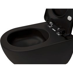 Deante Peonia Bad Toilettenschüssel Wc-Schüssel, Mit Deckel, Spülrandlos-Nero