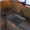 Deante Momi Küche Einbauspülen Granitspülbecken, 1-Becken-Grau Metallic