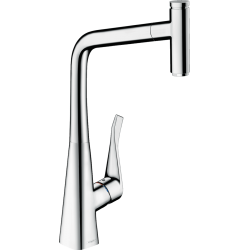 Spültisch armaturen-Hansgrohe Metris Select M71 Einhebel-Küchenarmatur mit ausziehbarem Auslauf in Chrom (14884000)