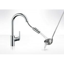 Hansgrohe Hansgrohe Focus M41 - Spültisch Einhebelmischer 240 mit ausziehbarer Geschirrbrause, Edelstahl 31815800