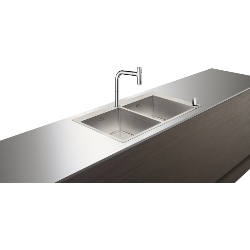 Hansgrohe Abwäschen - Küchenset - Spültisch + Spültischarmatur C71-F765-10, VerChromt 43203000