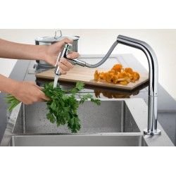 Hansgrohe Abwäschen - Küchenset - Spültisch + Spültischarmatur C71-F765-10, VerChromt 43203000