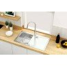 Deante Licorice Küchenarmatur - Chrom Wasserhahn mit ausziehbarer Brause für Spültisch