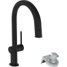 Hansgrohe HG Aquitrra M91 Wasserhahn mit Filter, S.210, AZA, 1j, sBox, Schwarz Matt, 76826670