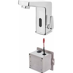 Waschbeckenarmaturen-Deante Sensor Badezimmer Berührungslose Armaturen Waschbeckenarmatur, mit Temperaturregelung - 4xAA BCH_029R