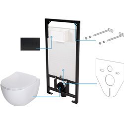 Zubehör-Deante Peonia Zero Badezimmer Toiletten Unterputz-WC-Sets - 6 in 1 CDEN6ZPW