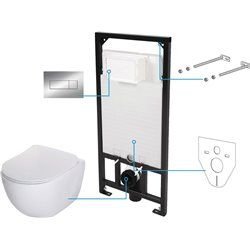 Ersatzteile-Deante Peonia Zero Badezimmer Toiletten Unterputz-WC-Sets - 6 in 1