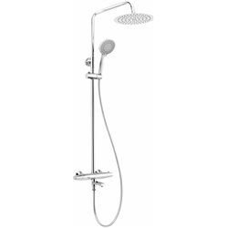 Duschsysteme-Deante Jasmin Badezimmer Duschsysteme mit Badewannenarmatur, Thermostat und schwenkbarem Auslauf NAC_01GT