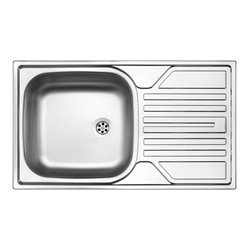 Küchenspülen & Spülbecken-Deante Legato Ausgussbecken aus Stahl für einen 50 cm Schrank mit 1-Becken und Abtropffläche - 2" Abfluss ZEL_3110