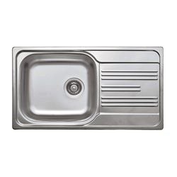 Küchenspülen & Spülbecken-Deante Xylo Stahlspüle für 50 cm Schrank, 1-Becken mit Abtropffläche