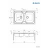 Deante Tango Stahlspüle für 80 cm Schrank, 2 Becken ZM5_020N