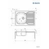 Deante Tango Stahlspüle für 80 cm Schrank Ausgussbecken, 1-Becken mit Abtropffläche - aufgesetzt ZM6_0110