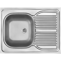 Küchenspülen & Spülbecken-Deante Tango Stahlspüle für 80 cm Schrank, 1-Becken mit Abtropffläche - aufgesetzt