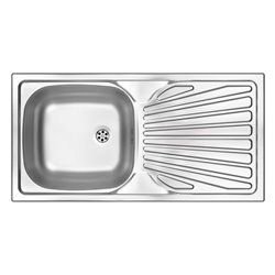 Küchenspülen & Spülbecken-Deante Techno Stahlspüle für einen 50 cm Schrank mit Abtropffläche und 1-Becken ZMU_011B