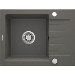 Küchenspülen & Spülbecken-Deante Zorba Granit Spüle für 50 cm Schrank, 1-Becken mit Abtropffläche (Modell: ZQZ_T11A)