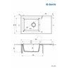 Deante Capella Verbund Spüle, Einbau Glas-Granit Spüle, 1-Becken mit Abtropffläche (Modell: ZSC_GX2C)