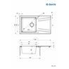 Deante Prime Verbund-Einbauspüle aus Granit-Stahl mit 1 Becken und Abtropffläche (ZSR_G113)