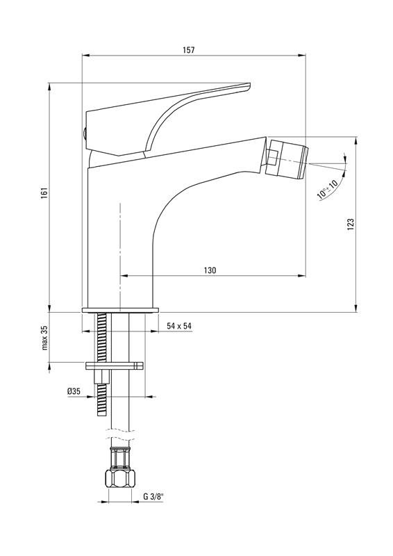 Detail-Deante Hiacynt Badezimmer Bidetarmatur, BQH_031M