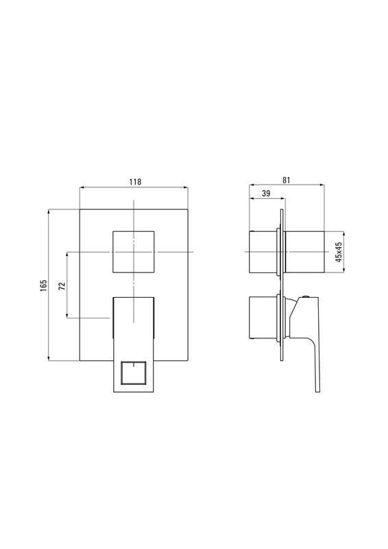 Detail-Deante Anemon Bis Badezimmer BOX-Unterputzsystem Außenelement, für Mischbox BXY_NBZM