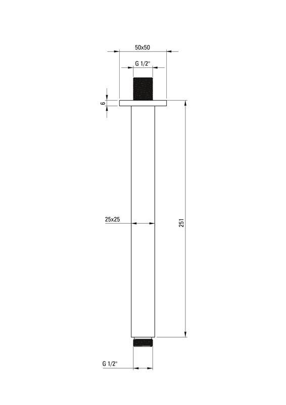 Detail-Deante Cascada Badezimmer Duschauslauf Decken - 250 mm