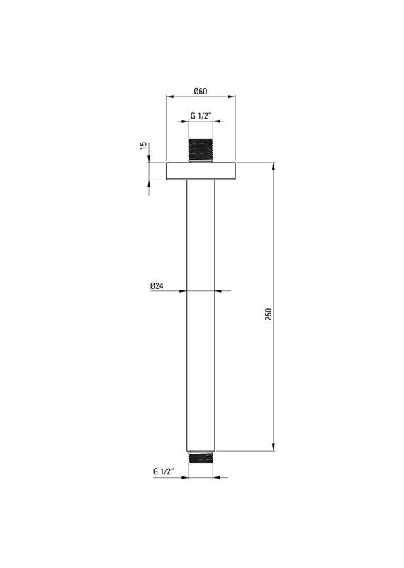 Detail-Deante Cascada 250mm Decken-Duschauslauf NAC_N42K für Badezimmer