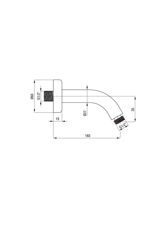 Detail-Deante Cascada Badezimmer Duschauslauf Wandduschauslauf universal - 160 mm NAC_044K