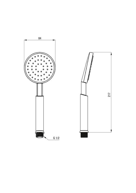 Detail-Deante Temisto Badezimmer Dusche-Handbrause mit einer Funktion, XDCT0SLZ1