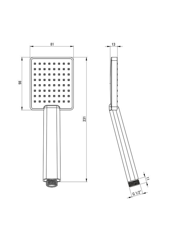 Detail-Deante Joko Badezimmer Dusche-Handbrausen mit 1 Funktion - Neo NBJ_05SS