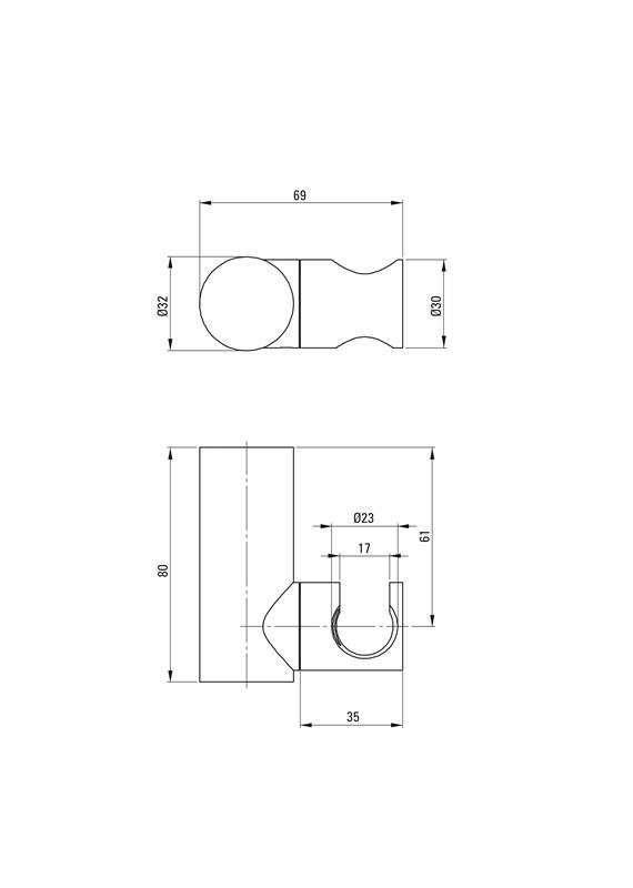Detail-Deante Round Badezimmer Handbrausehalter Punktgriff, Handbrausen, Messing- ANR_A21U
