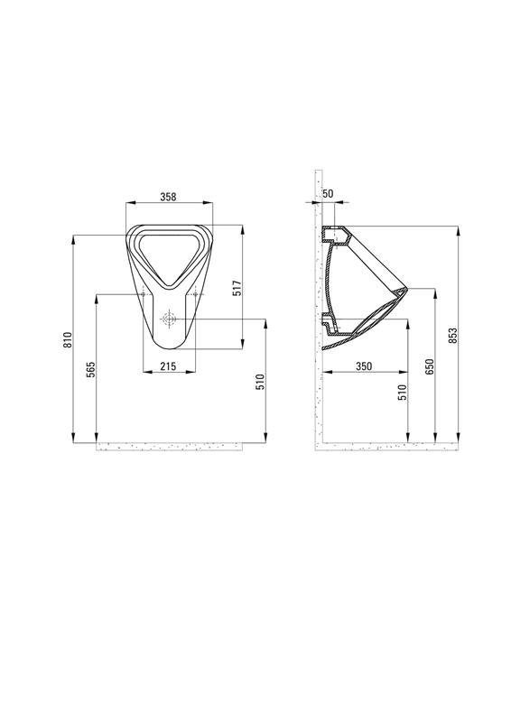 Detail-Deante Peonia Badezimmer Toiletten Urinale Hänge-urinal - Wasseranschluss von oben