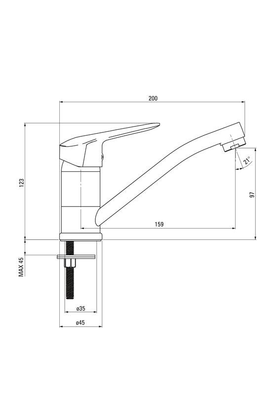 Detail-Deante Boro Badezimmer Waschbeckenarmaturen BMO_026M mit schwenkbarem Auslauf und Luftsprudler