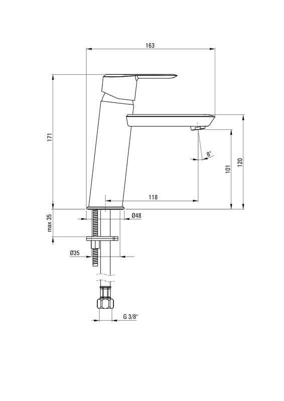 Detail-Deante Arnika Design Titan Badarmaturen für Waschbecken im Badezimmer