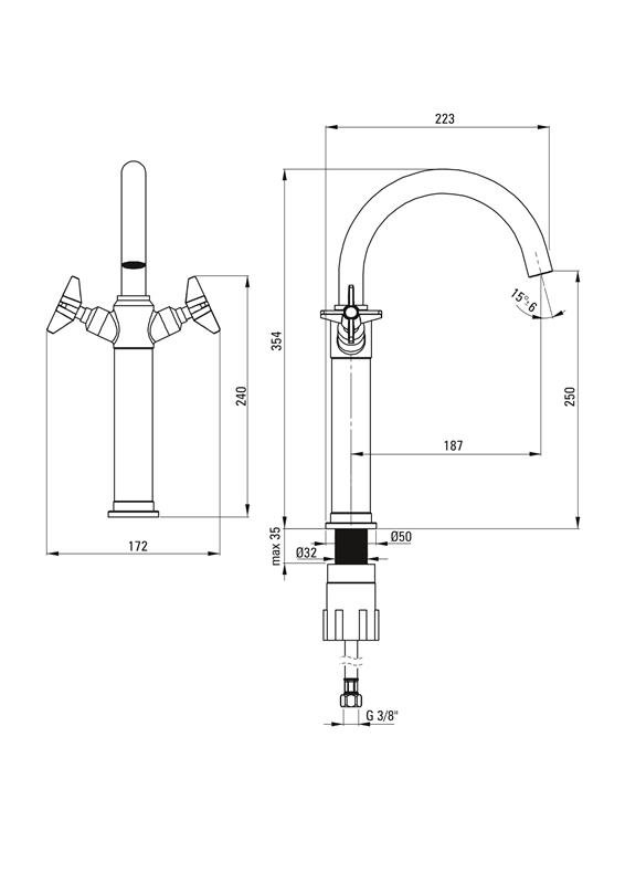 Detail-Deante Temisto Chrom Badarmaturen für Waschbecken und Waschtisch, Wasserhahn mit modernem Design