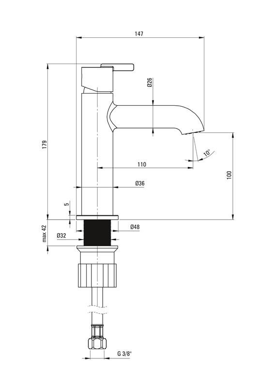 Detail-Deante Silia Bad Waschbeckenarmaturen Waschbeckenarmatur-Titanium