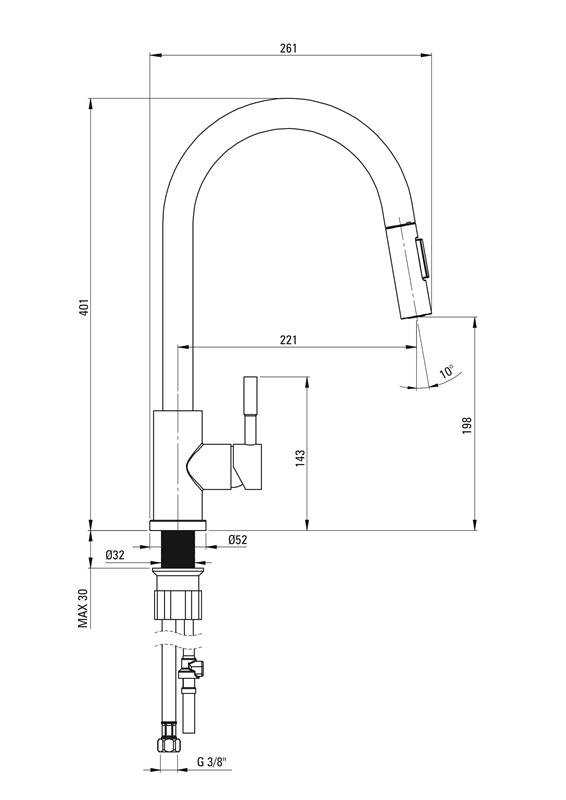 Detail-Deante Lima Küchenarmaturen - mit herausziehbarem Auslauf BBM_F72M