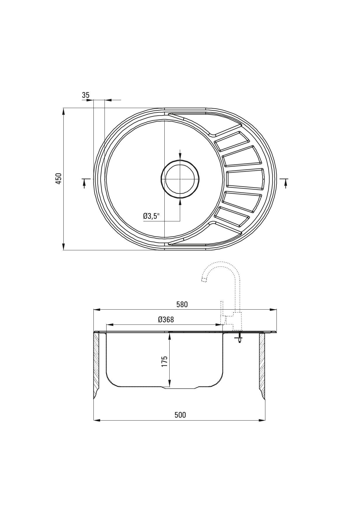 Detail-Deante Stock Einbauspüle mit Armatur für 50 cm Schrank, Stahlspülbecken mit Armatur (Modellnummer: ZSTA011C)